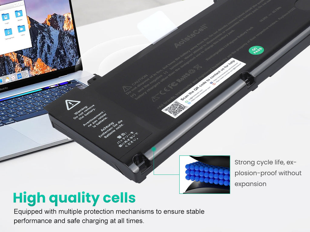 65.7Wh A1322 Battery for Apple MacBook Pro 13 Inch A1278 EMC 2326* EMC 2555*