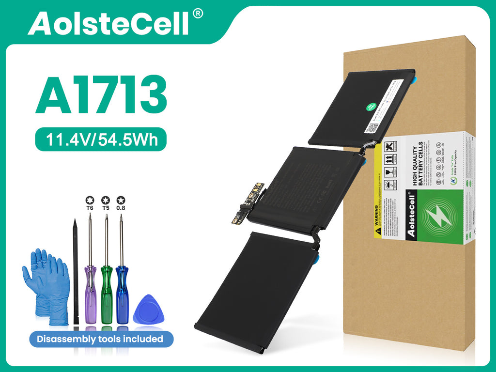 54.5Wh A1713 Battery for Apple MacBook Pro 13.3 Inch Retina A1708 11.4V 3 Cells