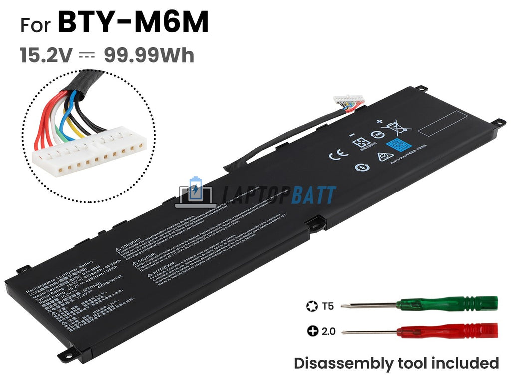 99.99Wh battery for MSI BTY-M6M GE66 GS66 GS76  GE76
