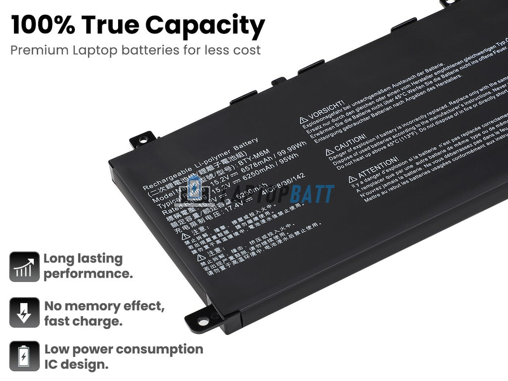99.99Wh battery for MSI BTY-M6M GE66 GS66 GS76  GE76