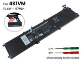 11.4V 97Wh Laptop_Dell 4K1VM battery