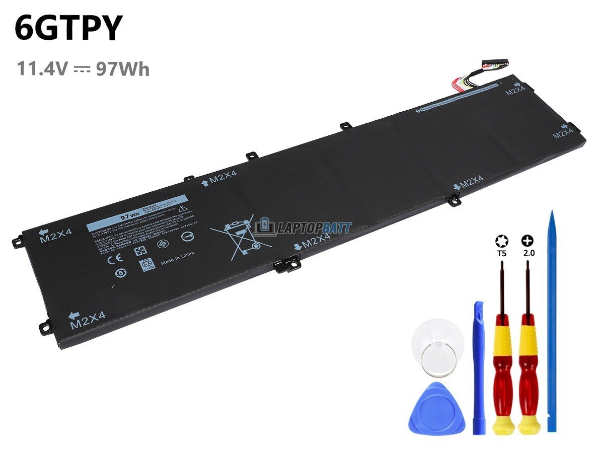 97Wh 6-Cell Extended Replacement Battery For Dell XPS 15 (9560, 9570, 7590) & Precision – 6GTPY