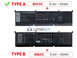 11.4V 56Wh Laptop_Dell 69KF2 battery