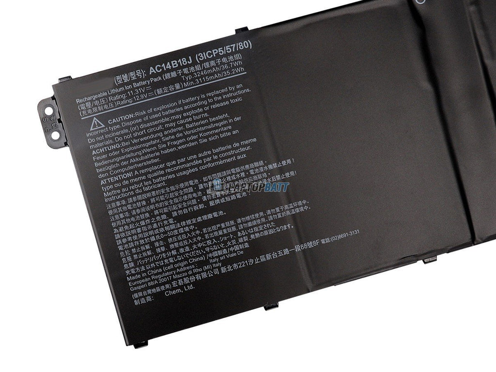 11.4V 36Wh Acer AC14B13J battery