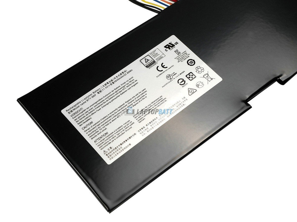 11.4V 4640mAh MSI BTY-M6F battery