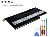 11.4V 5700mAh MSI BTY-M6J battery