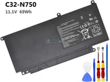 11.1V 69Wh Asus C32-N750 battery
