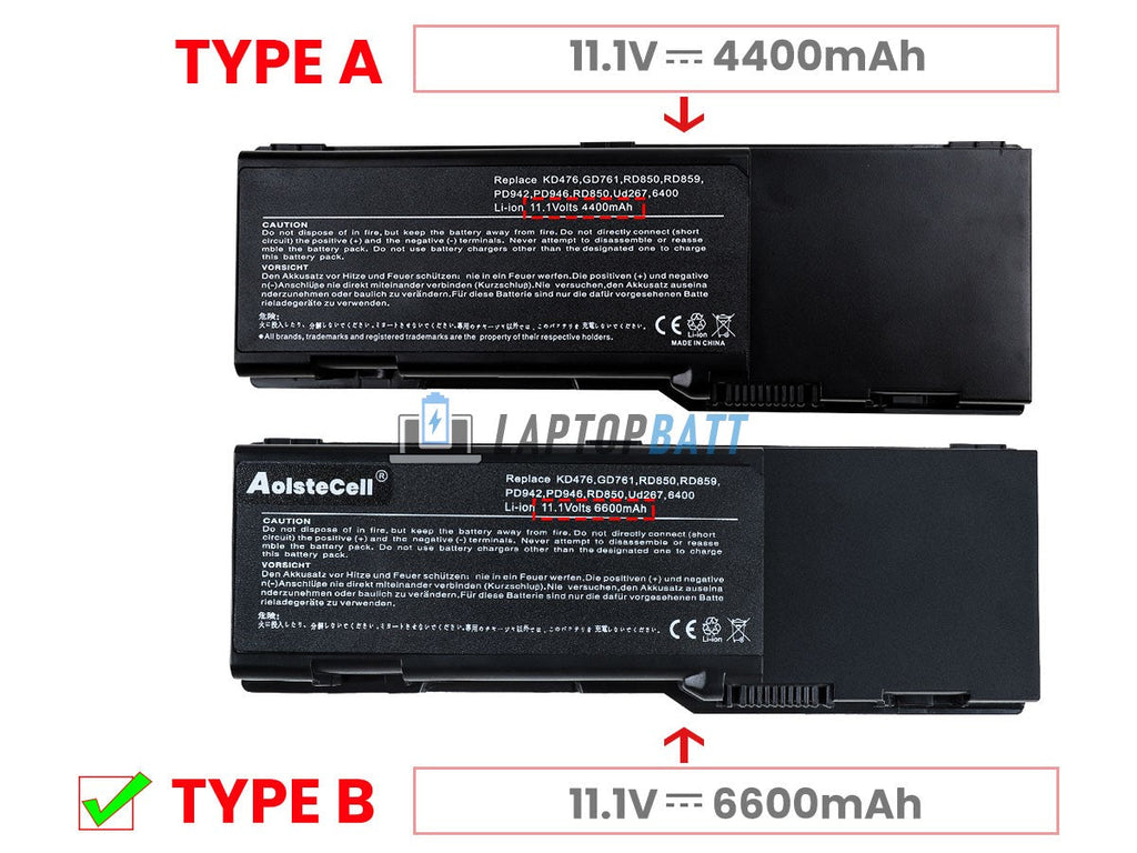 11.1V 6600mAh Laptop_Dell Inspiron6400 battery