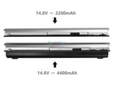 Silver Black HP LA04 battery(2200mAh VS 4400mAh)