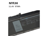 11.4V 97Wh Dell NYFJH battery with Type-B connector