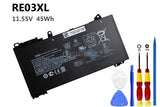 11.55V 45Wh HP RE03XL battery