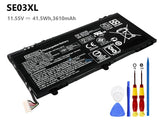 11.55V 41.5Wh HP SE03XL battery