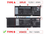 15V 54Wh Laptop_Dell G91J0 battery