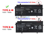 52Wh Battery for Toshiba PA5136U-1BRS 14.8V 4 Cells