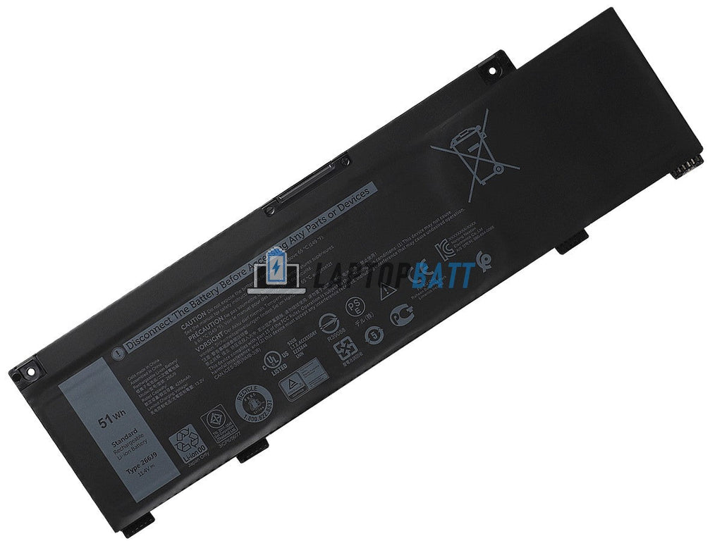 11.4V 51Wh Laptop_Dell MV07R battery