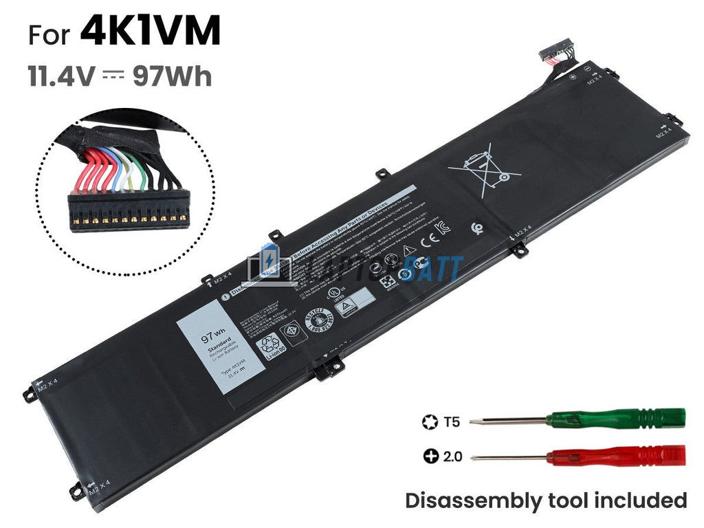 Laptop-accu 4K1VM voor oa Dell XPS 15 7590 - 6000mAh Laptop-accu 4K1VM voor oa Dell XPS 15 7590 - 6000mAh