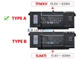 15.2V 63Wh Laptop_Dell 7FMXV battery