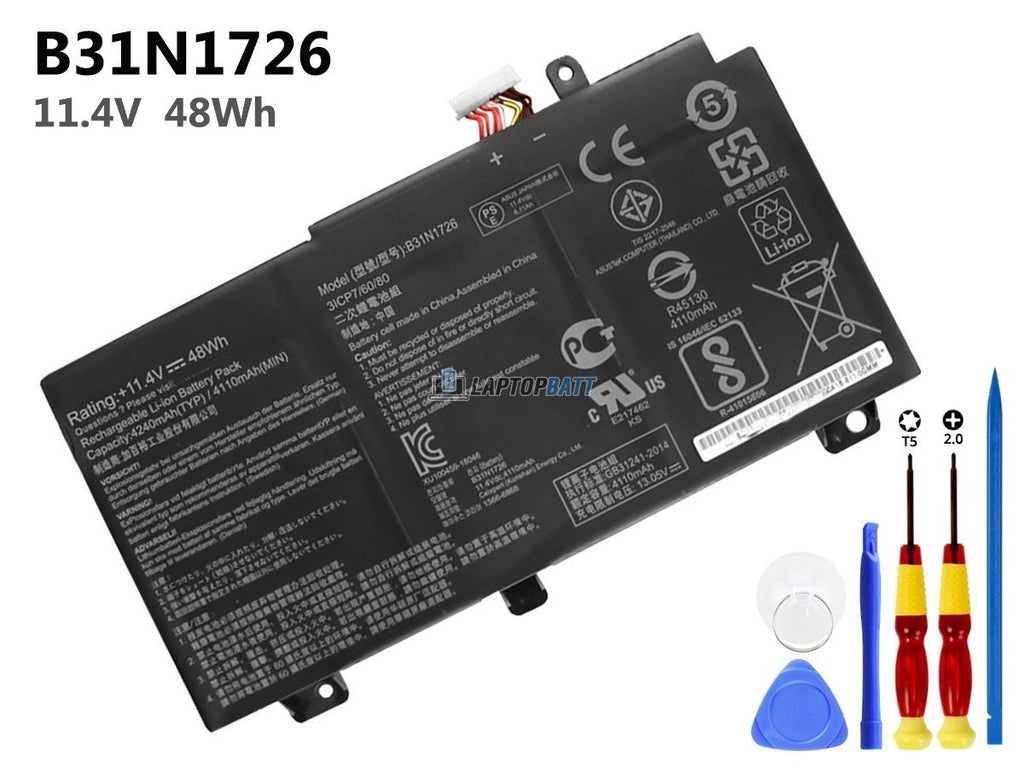 11.4V 48Wh Asus B31N1726 battery