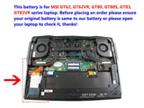 14.4V 75.24Wh MSI BTY-L78 battery