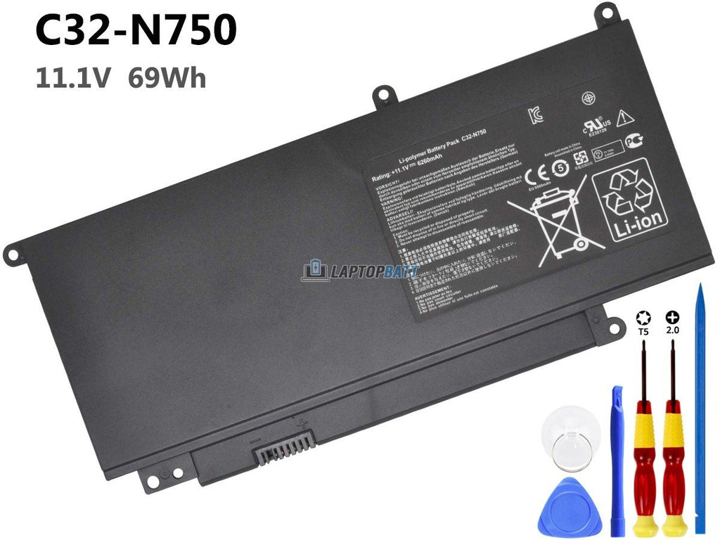 11.1V 69Wh Asus C32-N750 battery