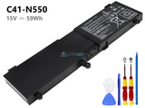 15V 59Wh Asus C41-N550 battery