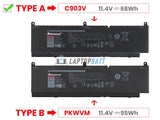11.4V 68Wh Laptop_Dell C903V battery