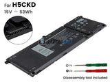 15V 53Wh Laptop_Dell H5CKD battery