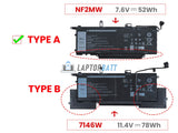 7.6V 52Wh Laptop_Dell NF2MW battery