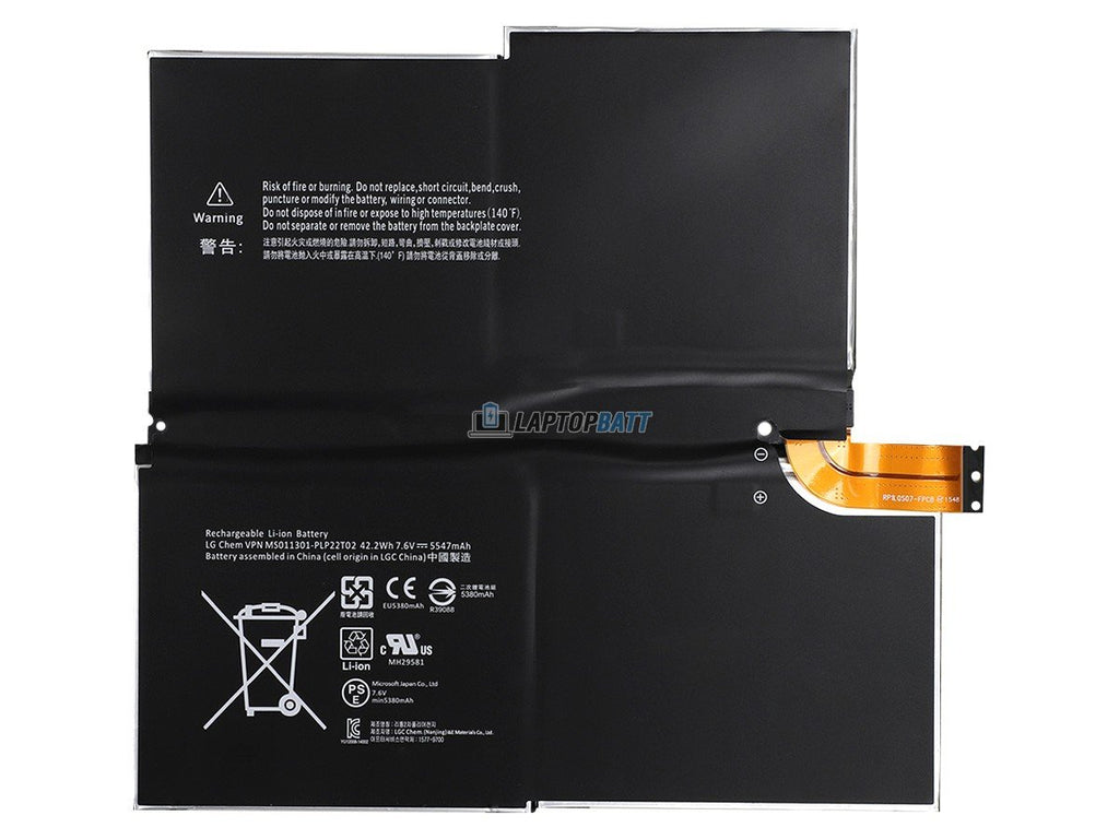 7.6V 42.2Wh Microsoft Surface Pro 3 battery