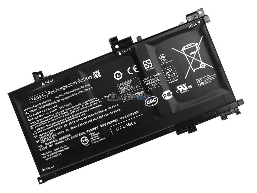 11.55V 61.6Wh HP TE03XL battery