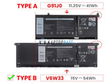 15V 54Wh Laptop_Dell G91J0 battery