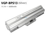 6600mAh Silver Sony VGP-BPS13 battery