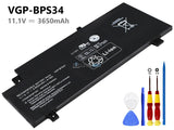 11.1V 3650mAh Sony VGP-BPS34 battery